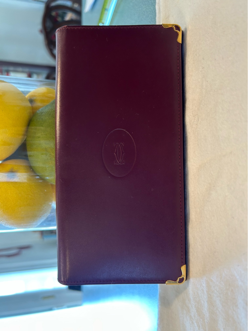 Must de Cartier bordeaux Leather Long Wallet